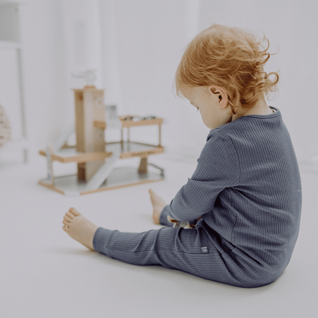 Schlafanzug mit Bündchen | Essential Blau