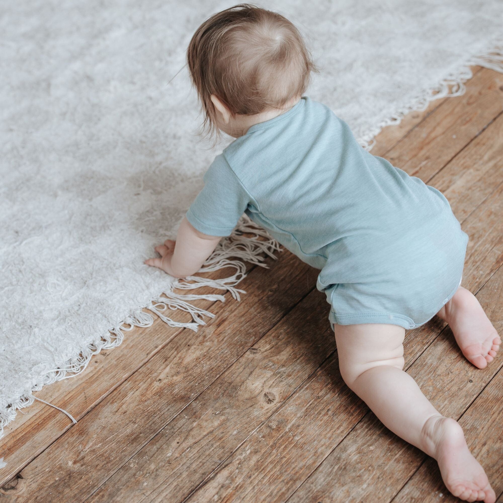 Wolle-Seide Kurzarm-Body | Essential Mint