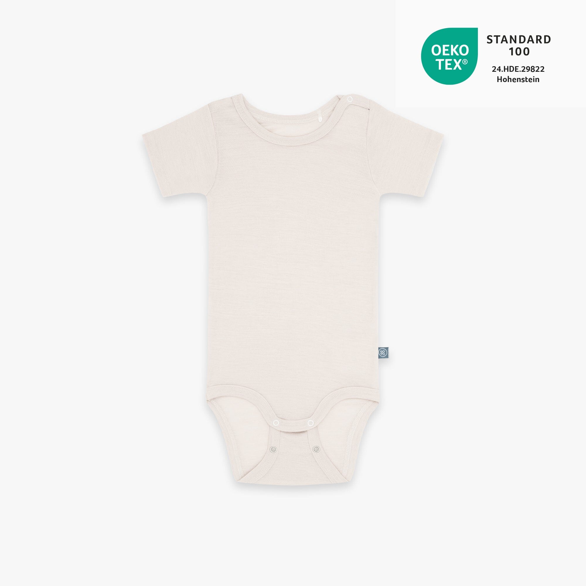 Wolle-Seide Kurzarm-Body | Essential Beige