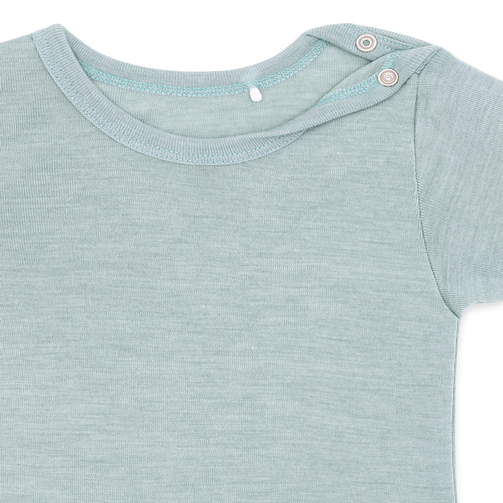Wolle-Seide Kurzarm-Body | Essential Mint