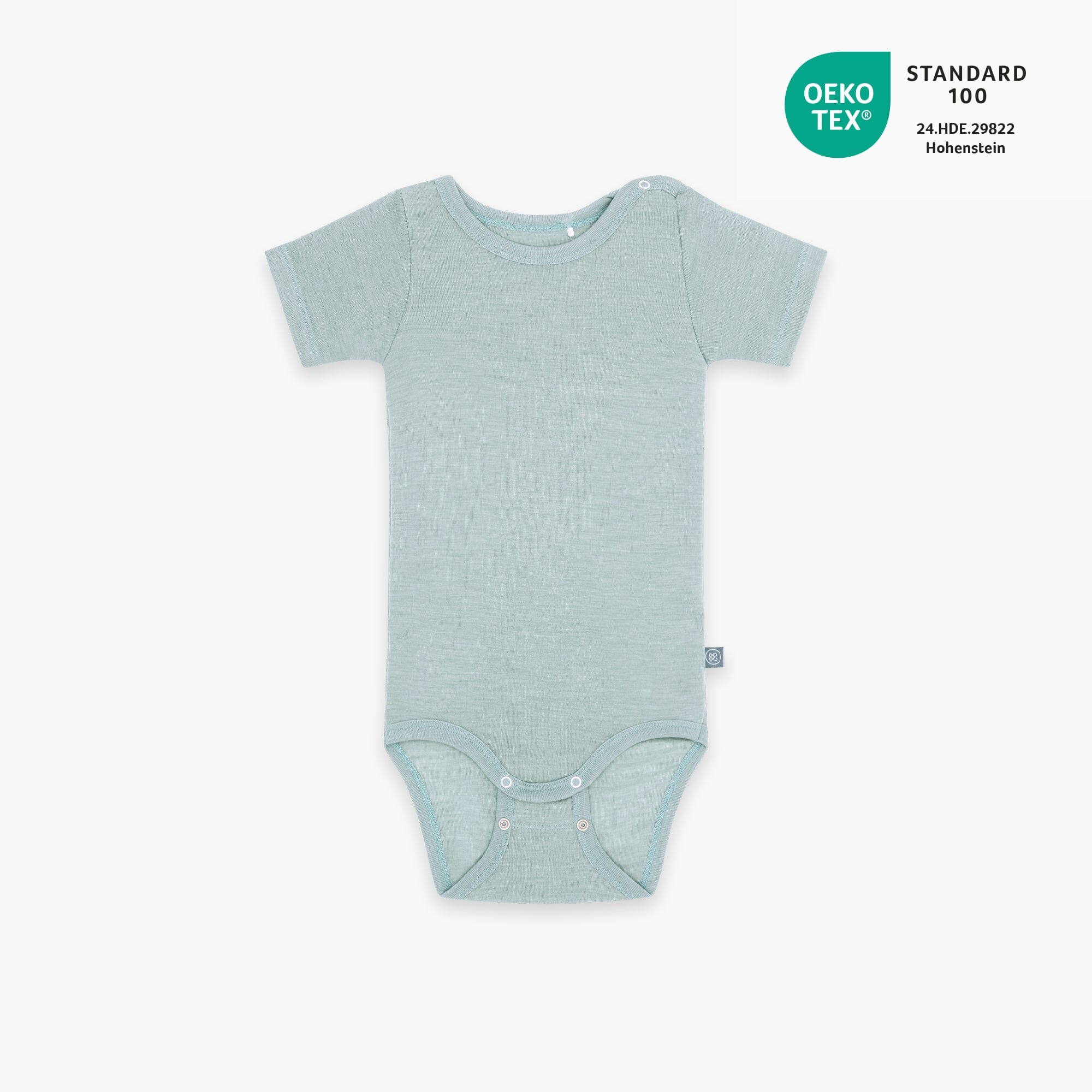 Wolle-Seide Kurzarm-Body | Essential Mint