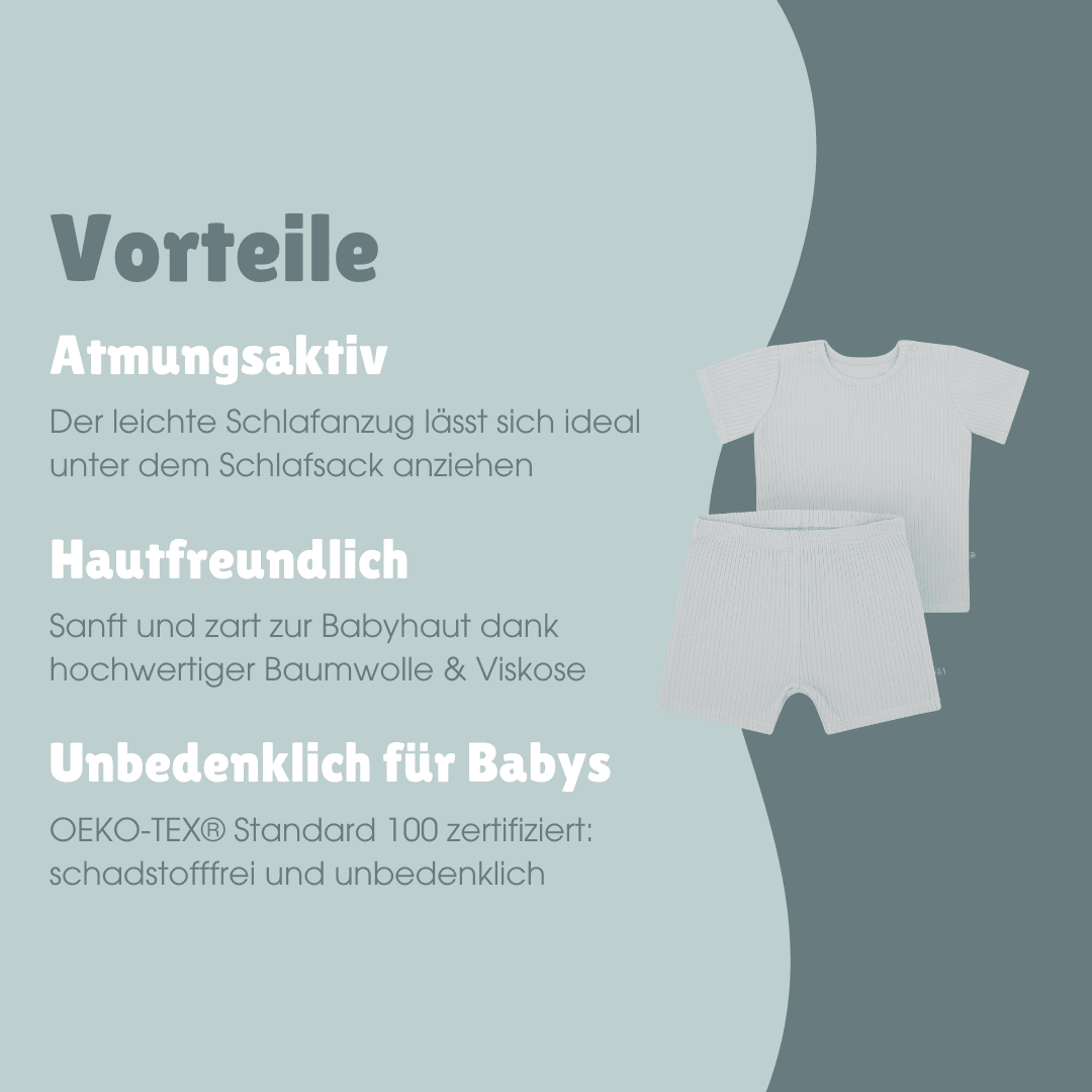 Schlafanzug kurz 2-teilig | Essential Grau