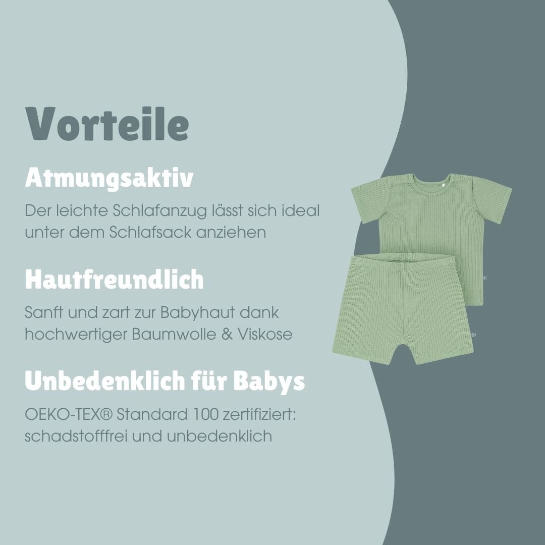 Schlafanzug kurz 2-teilig | Essential Grün