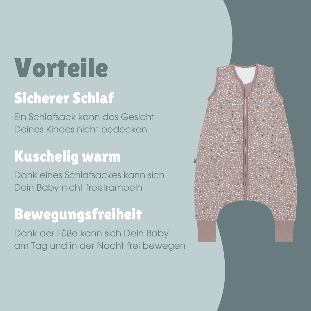 Schlafsack mit Füßen 1.0 TOG | Blume Berry