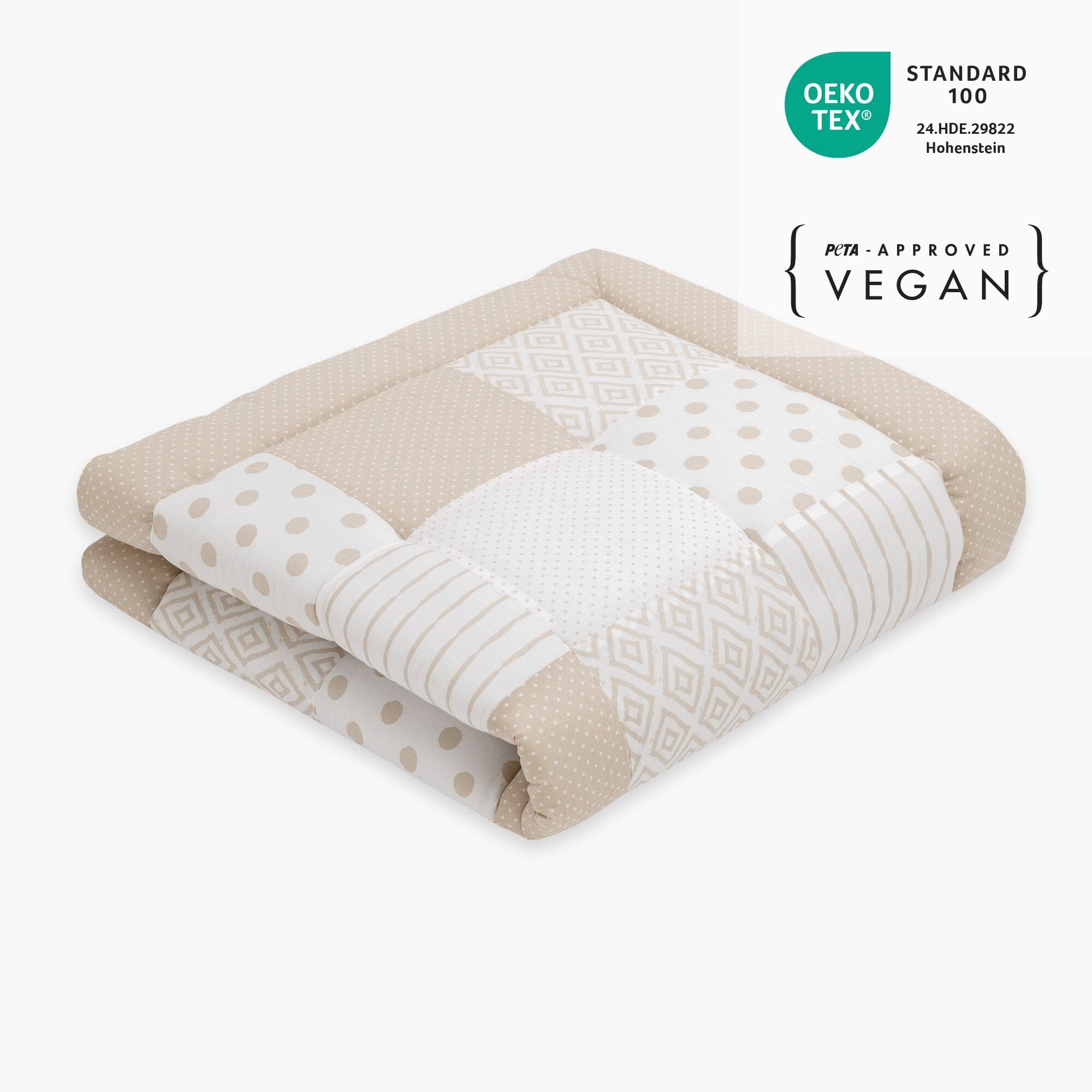 Krabbeldecke Patchwork Essential Beige von emma noah