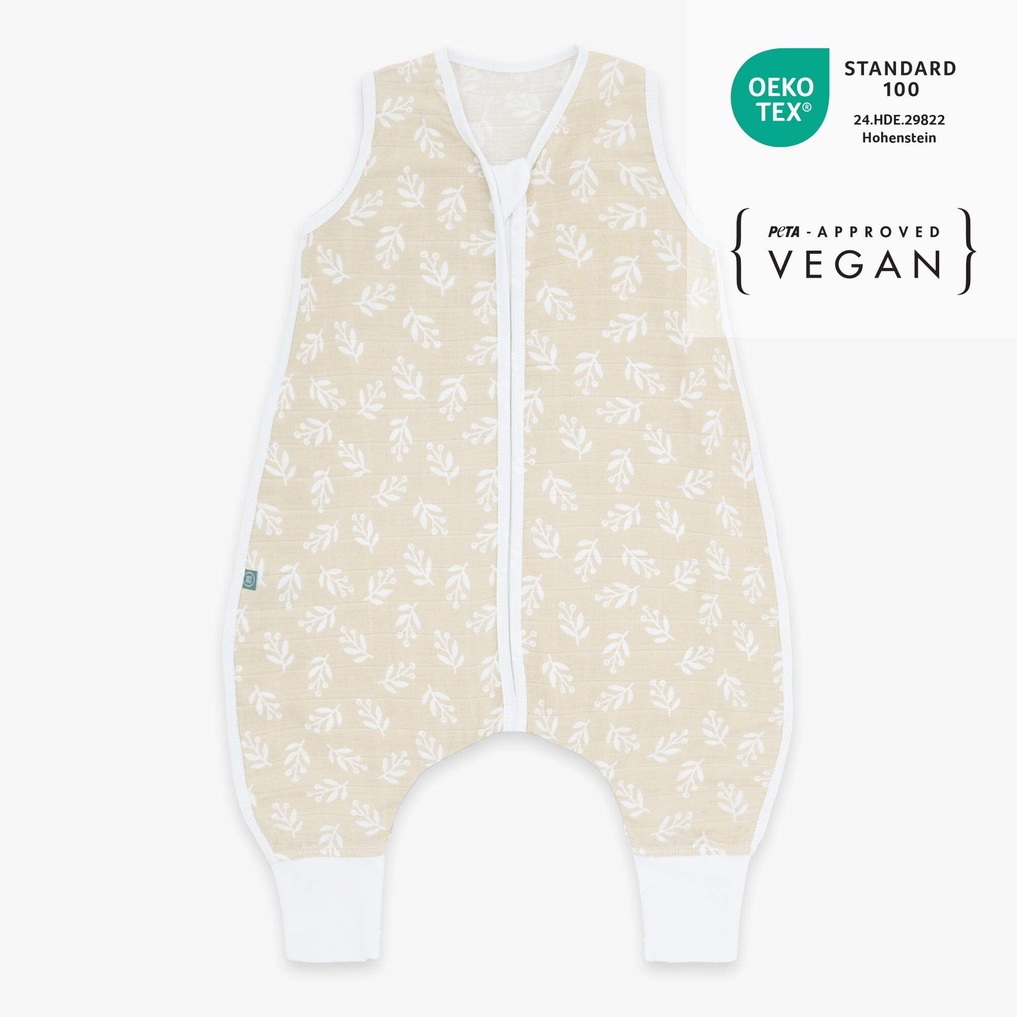 Baby Schlafsack mit Fen 0.5 TOG | Floral Sand von emma & noah