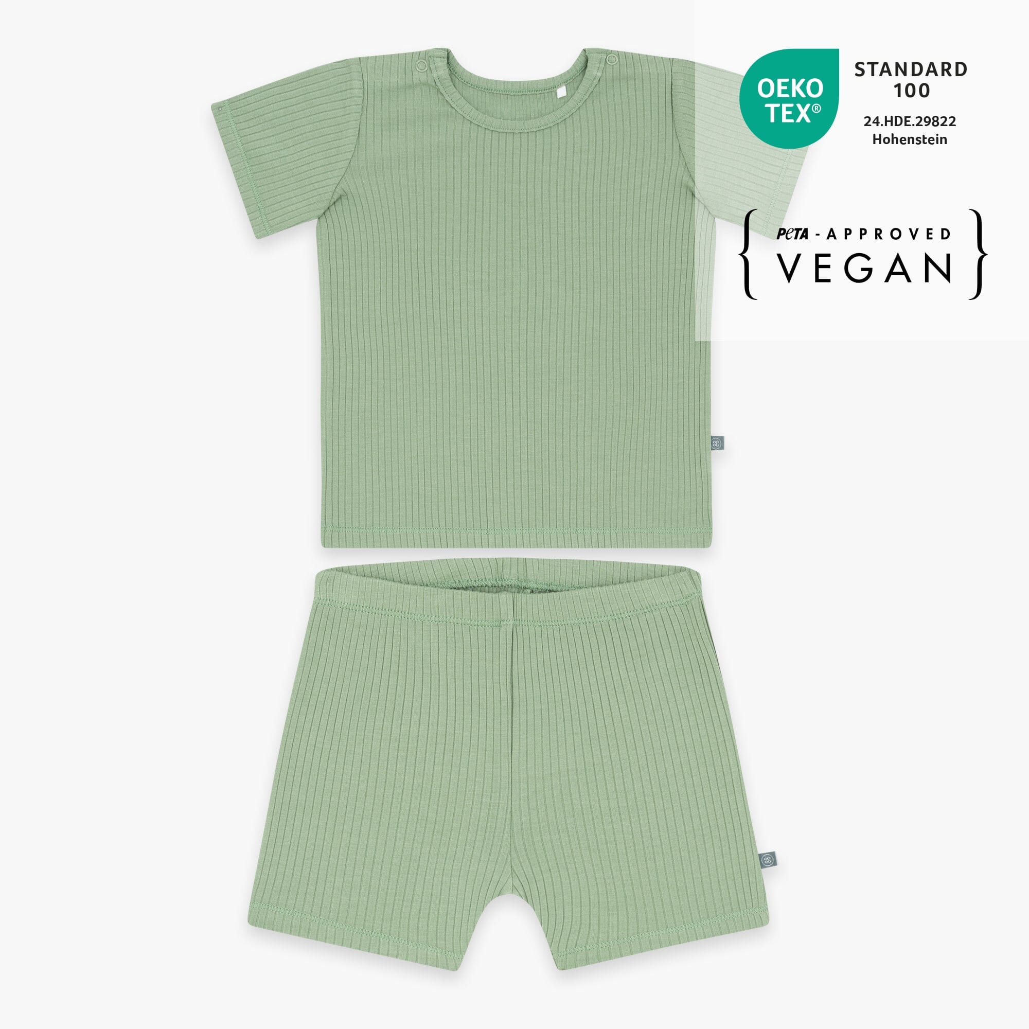 Schlafanzug kurz 2-teilig | Essential Grün
