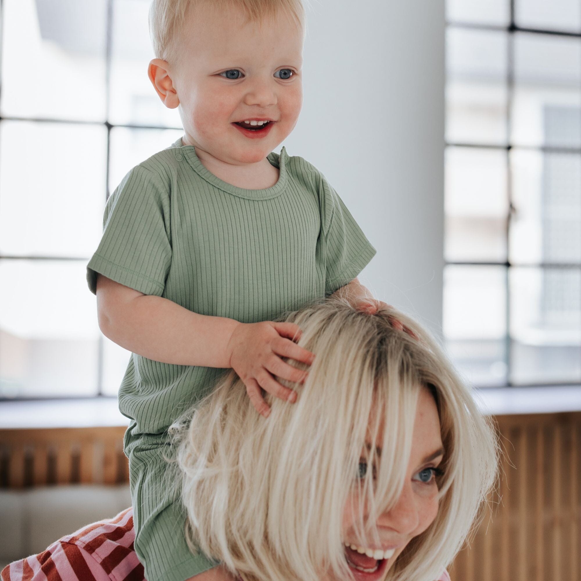 Schlafanzug kurz 2-teilig | Essential Grün