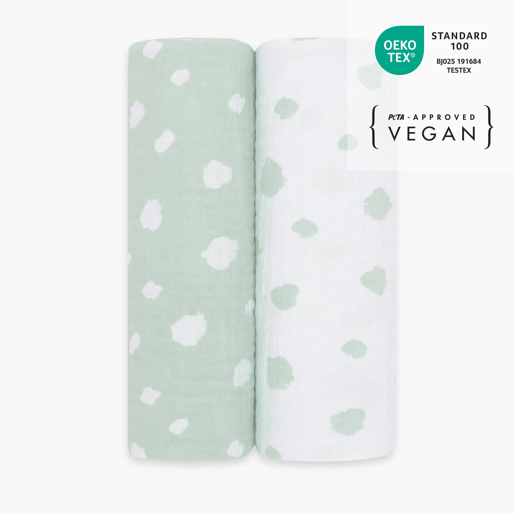 Spucktücher 2er Set | Punkte Mint