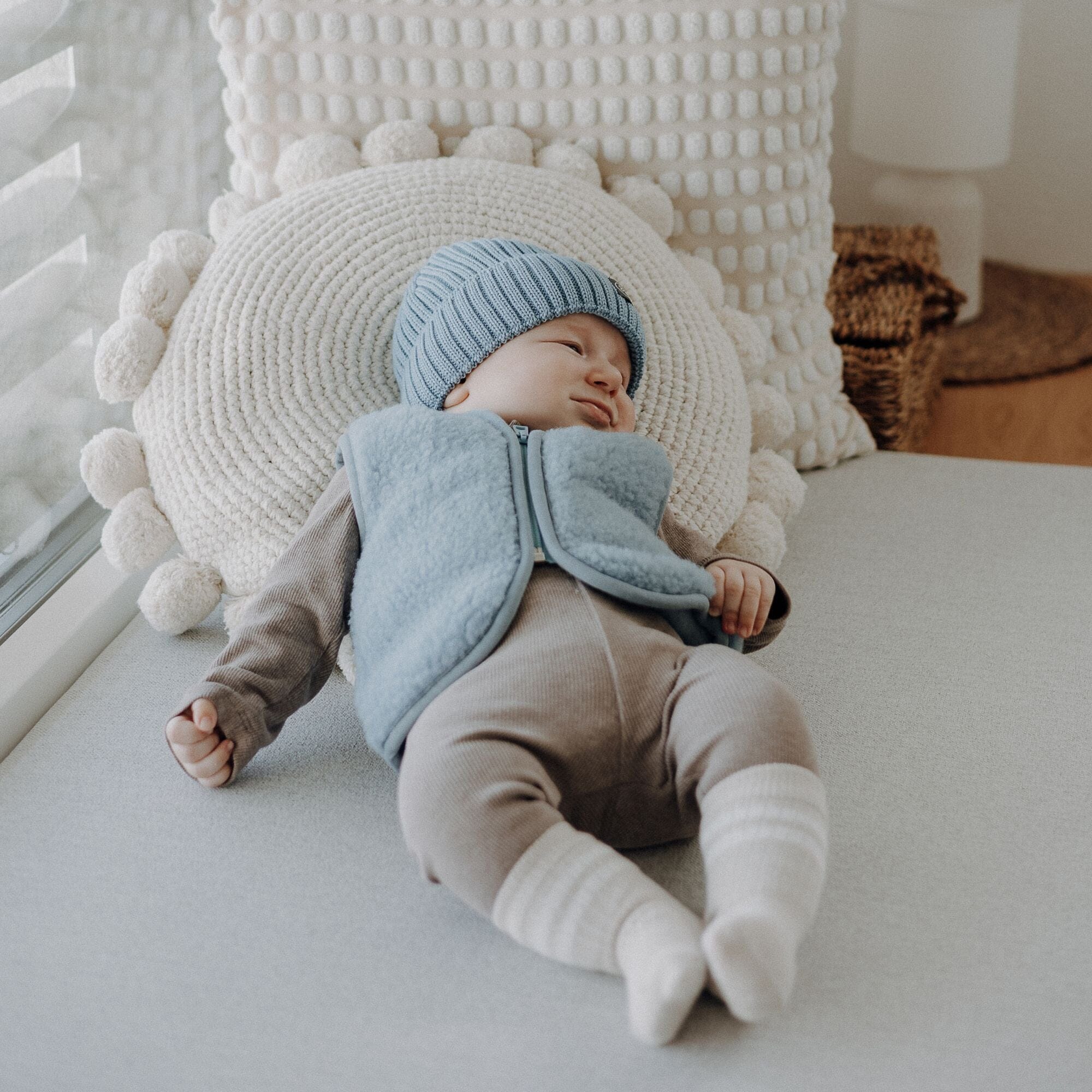 Merinowolle Weste für Babys | Essential Ice Blue