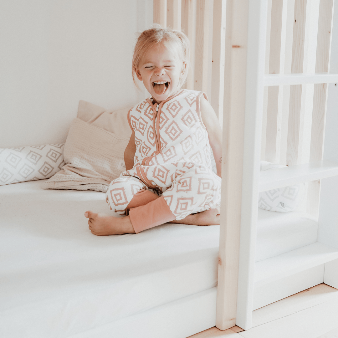 Schlafsack mit Füßen 2.5 TOG | Rauten Rosa