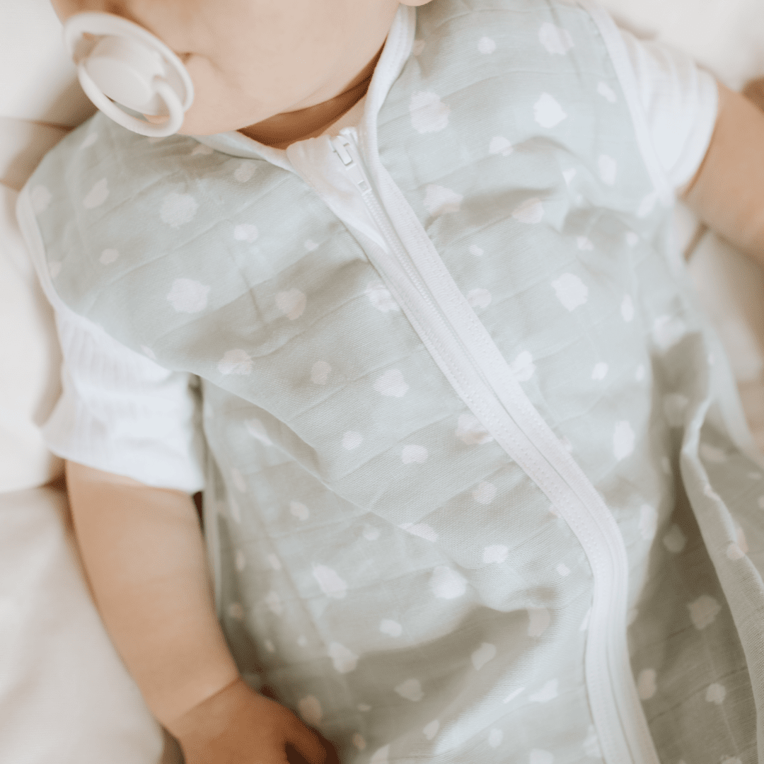 Musselin Schlafsack 0.5 TOG | Punkte Mint