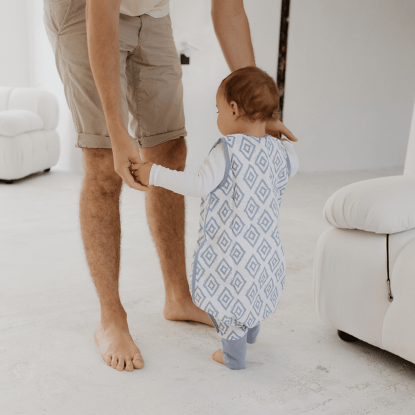 Schlafsack mit Füßen 0.5 TOG | Rauten Blau