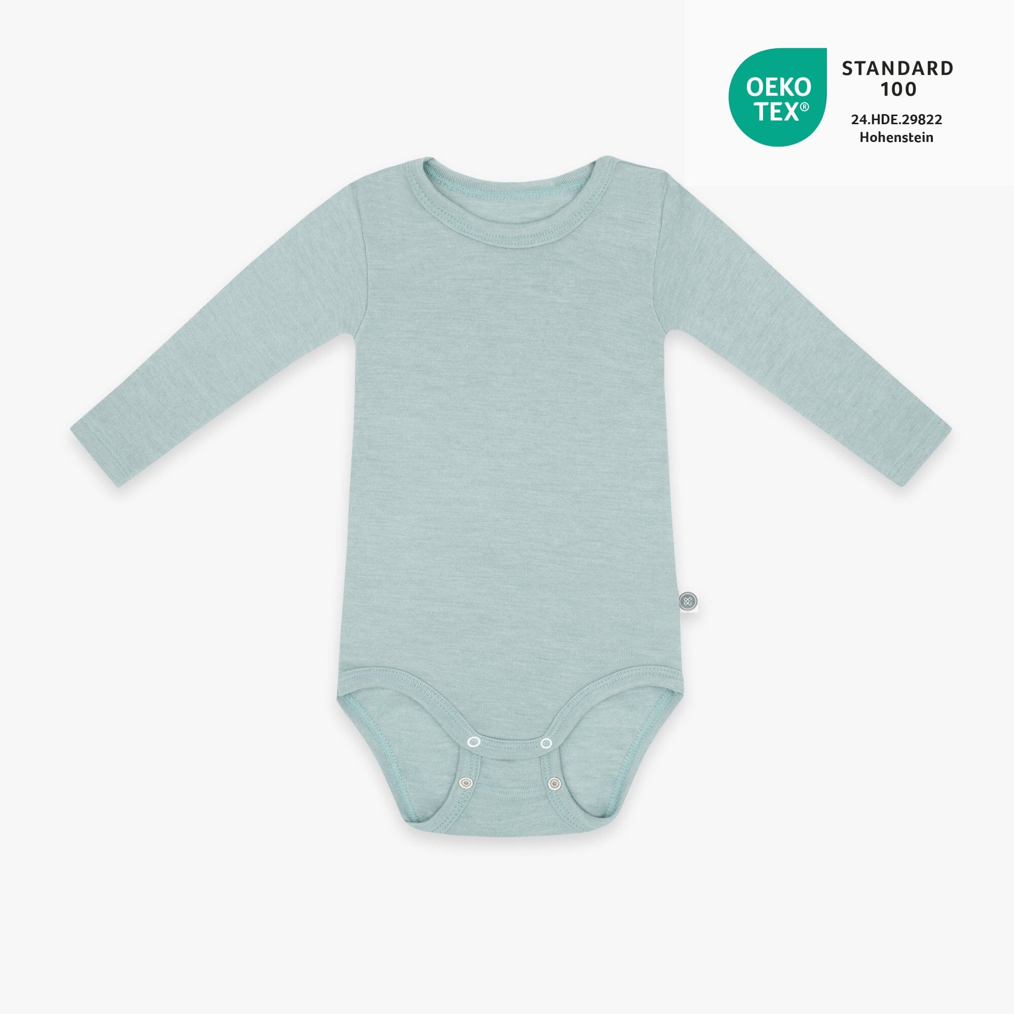 Merinowolle Langarm-Body | Essential Mint