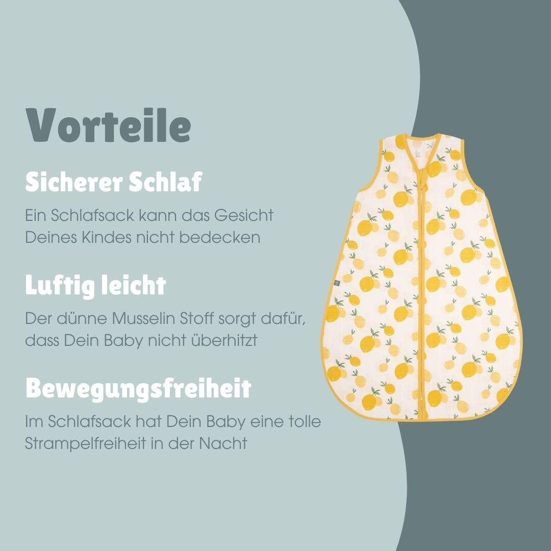 Musselin Schlafsack 0.5 TOG | Zitrone