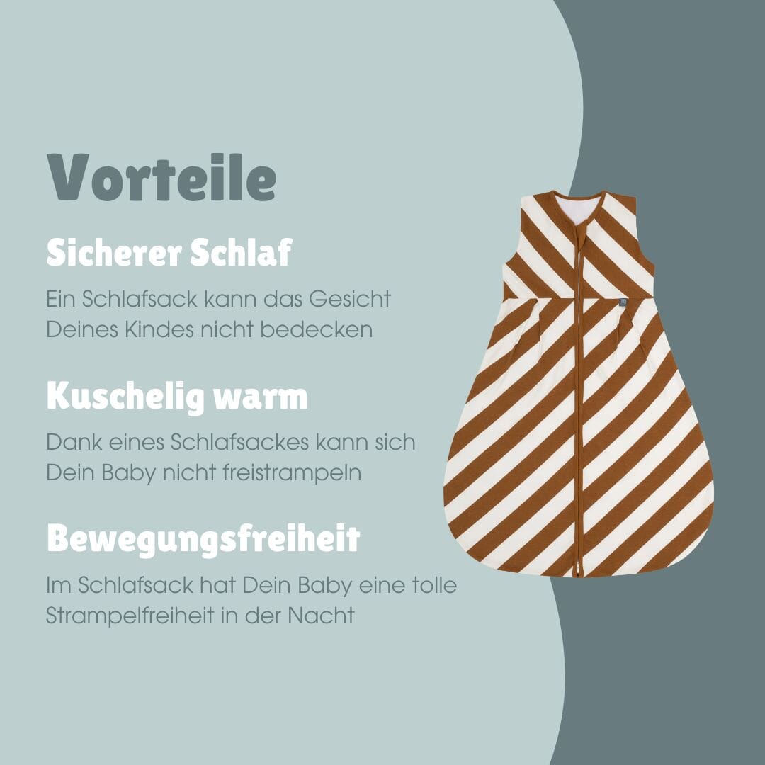Schlafsack 1.0 TOG | Streifen Toffee