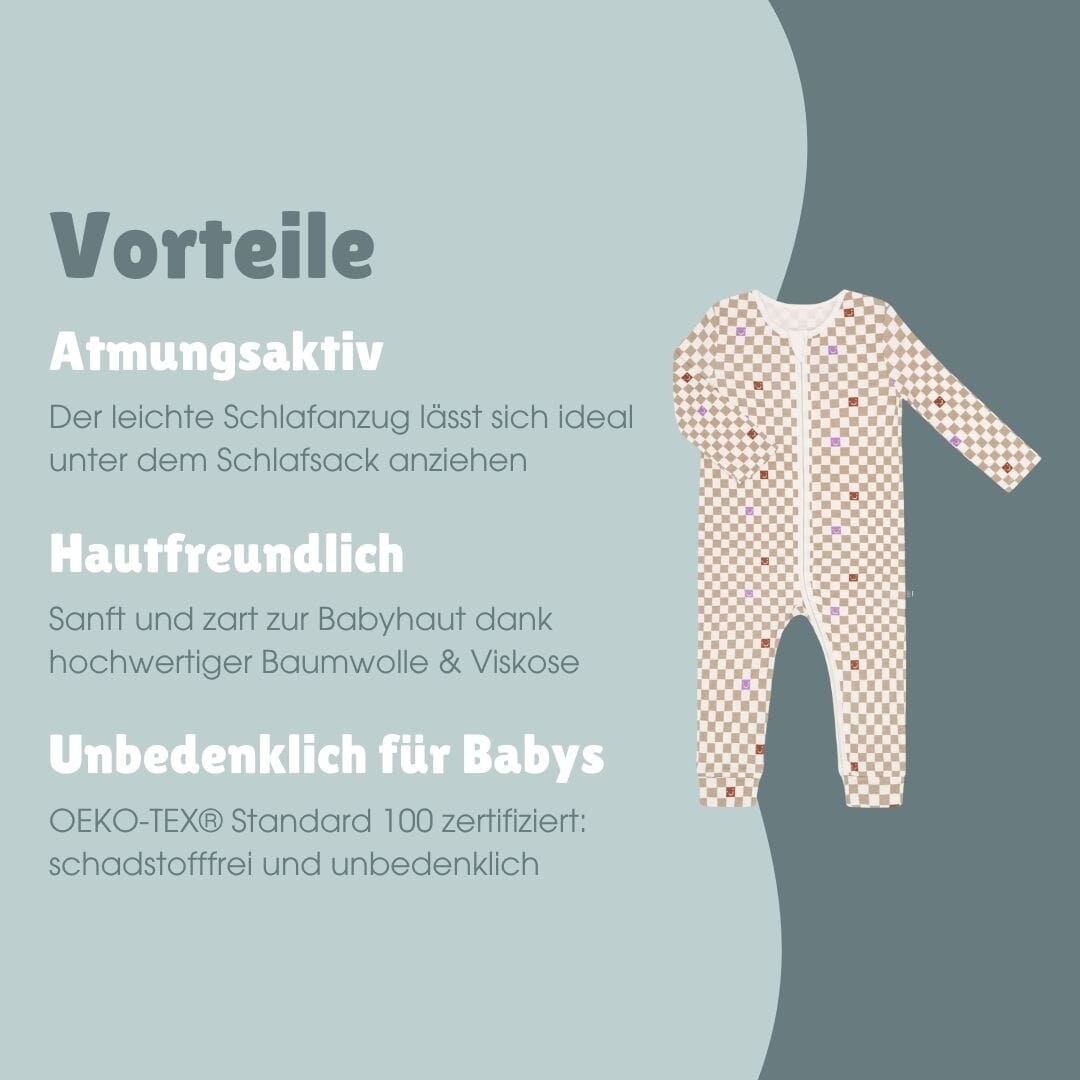 Schlafanzug mit Bündchen | Check Smile