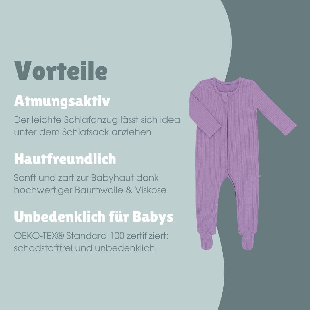 Schlafanzug mit Füßen | Essential Lavendel