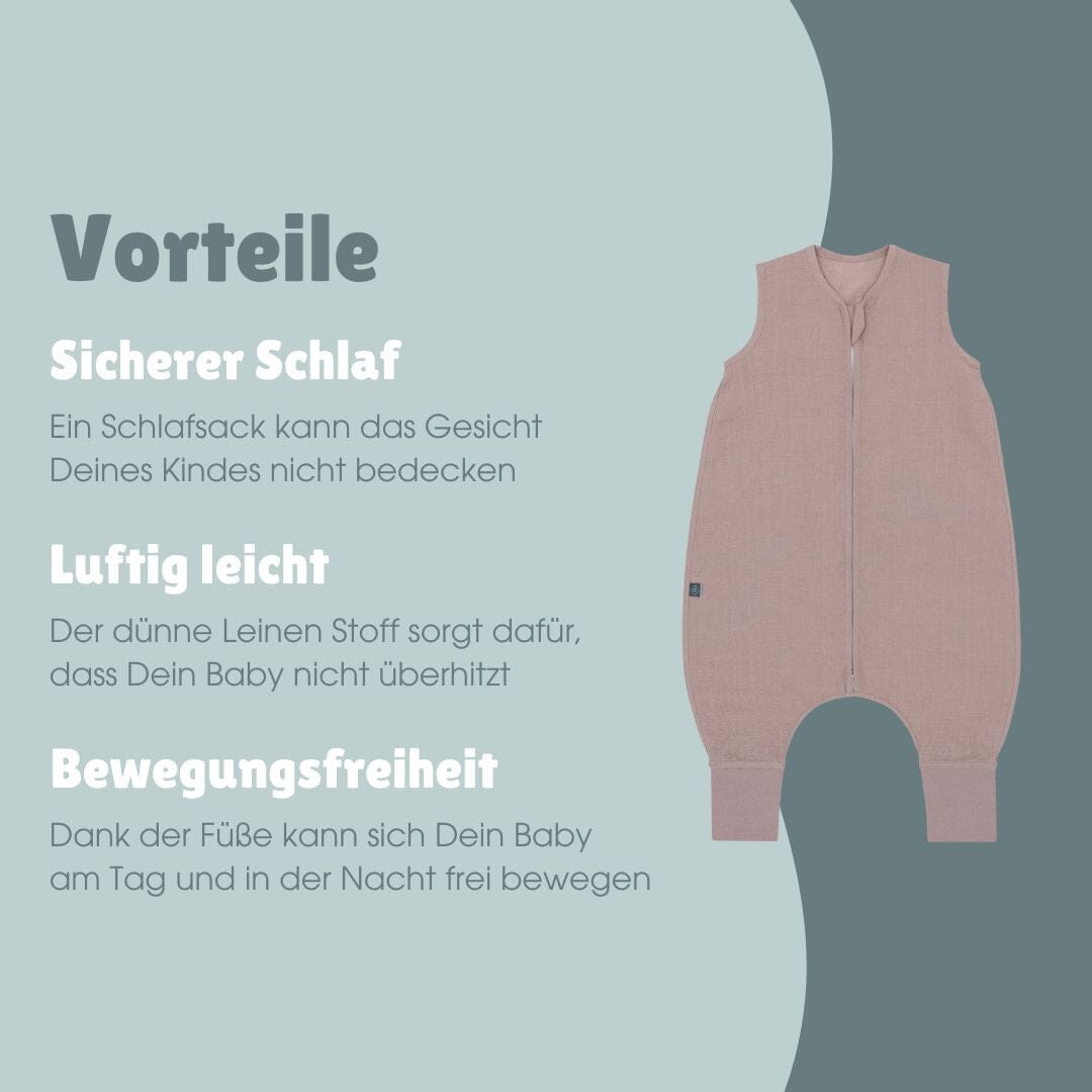 Leinen Schlafsack mit Füßen 0.5 TOG | Essential Berry