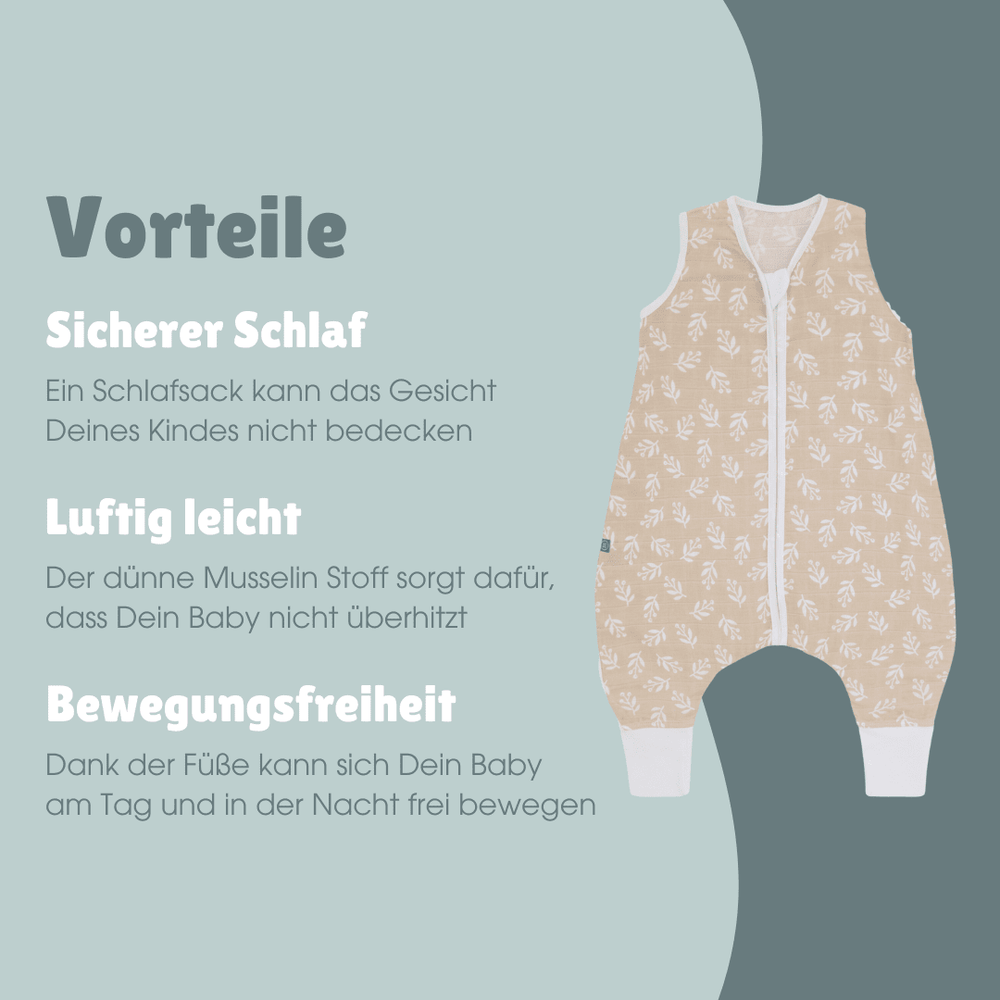 Baby Schlafsack mit Füßen 0.5 TOG
