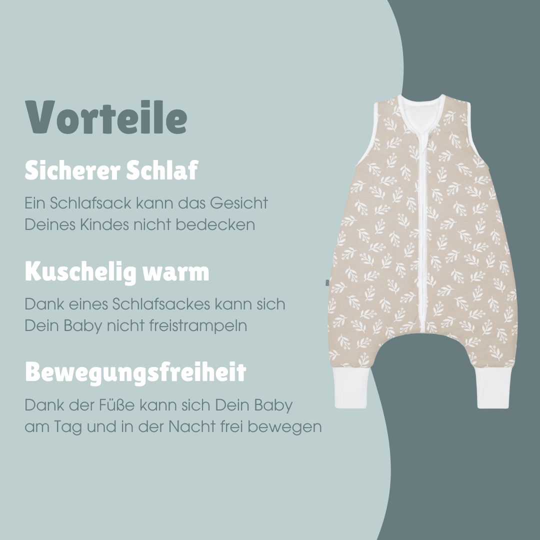 Schlafsack mit Füßen 2.5 TOG | Floral Sand