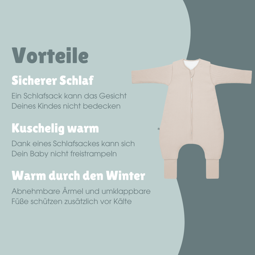 schlafsack baby winter abnehmbare ärmel Schlafsack mit Beinen 3.5 TOG
