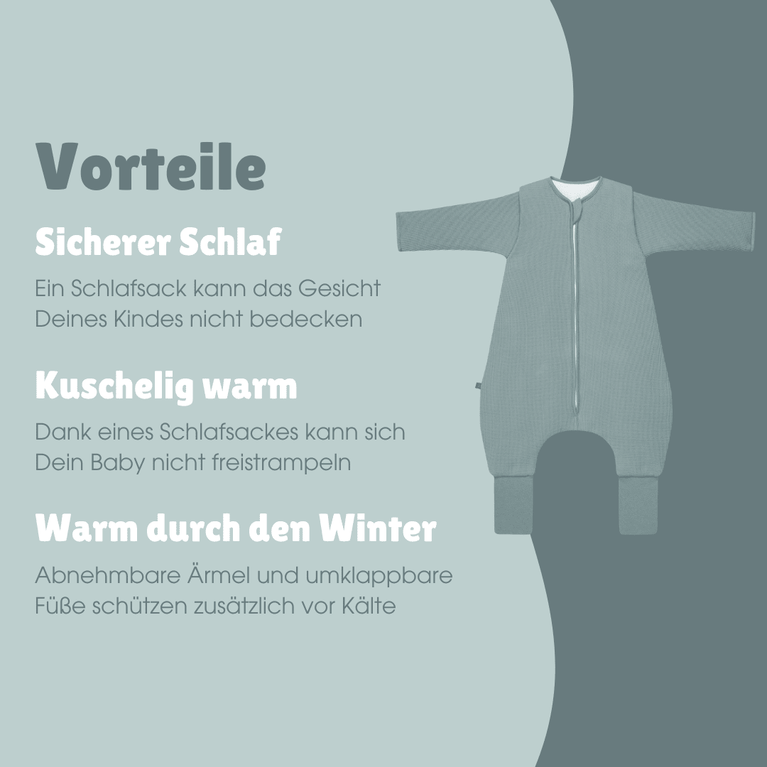 Schlafsack mit Umschlag-Fuß und Ärmel 3.5 TOG | Essential Mint