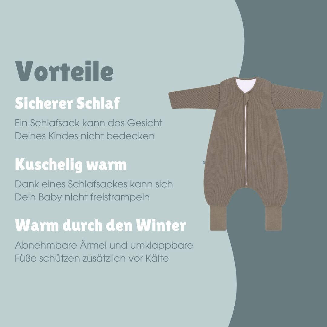 Schlafsack mit Umschlag-Fuß und Ärmel 3.5 TOG | Essential Taupe