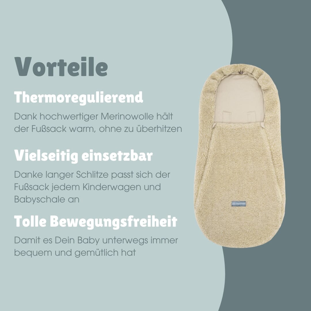 Fußsack aus Merinowolle | Essential Beige