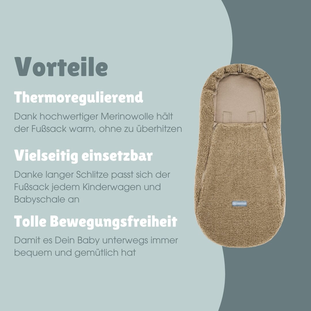 Fußsack aus Merinowolle | Essential Taupe