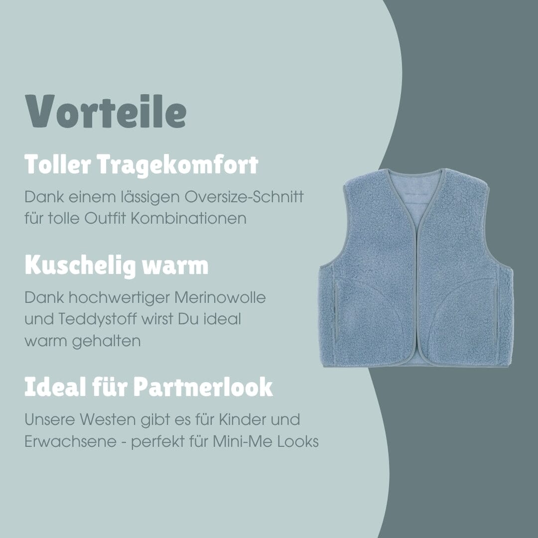 Merino Weste Erwachsene | Essential Ice Blue