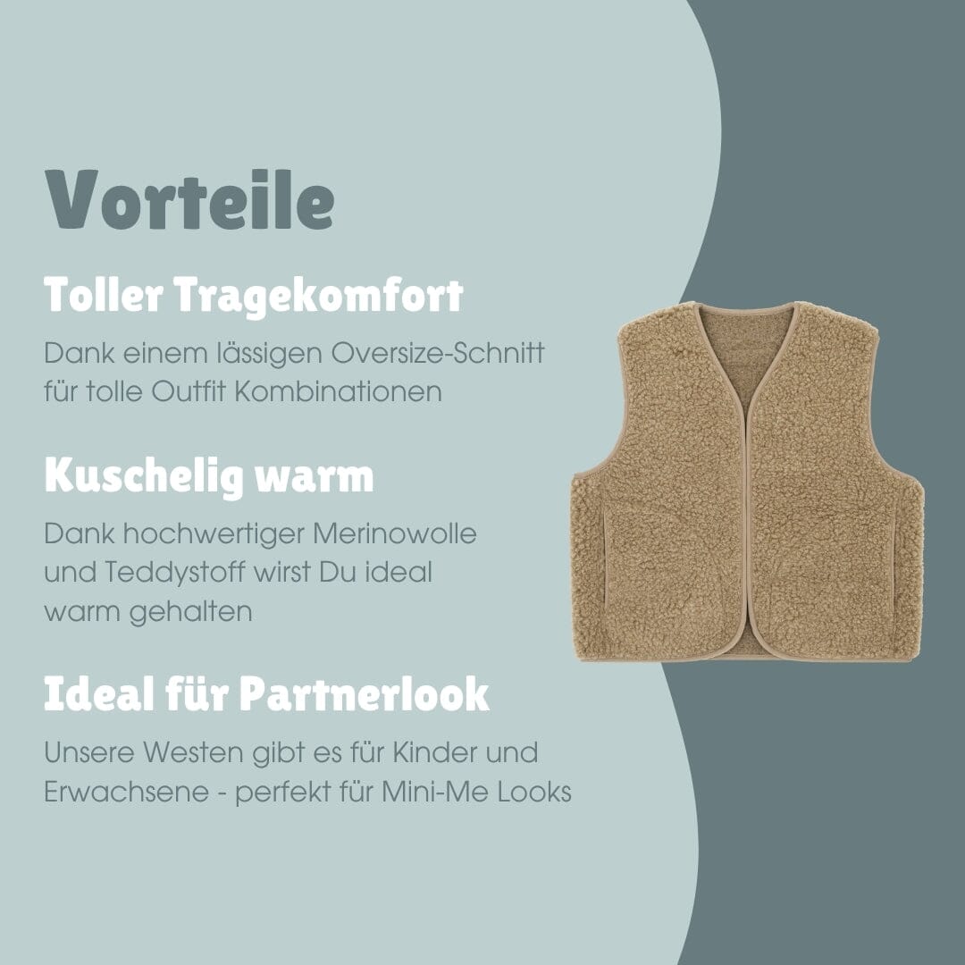 Merino Weste Erwachsene | Essential Taupe