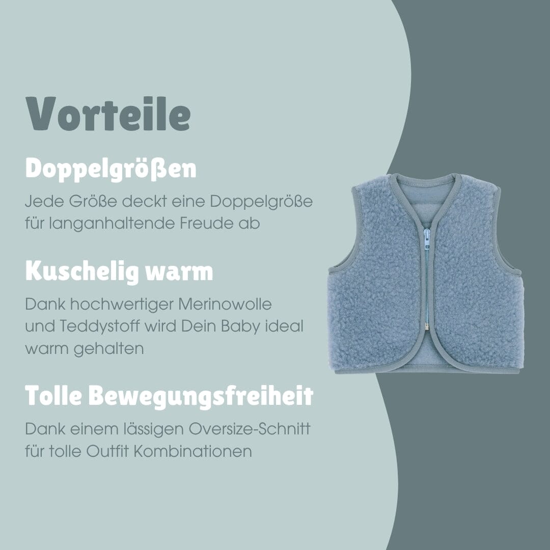 Merinowolle Weste für Babys | Essential Ice Blue
