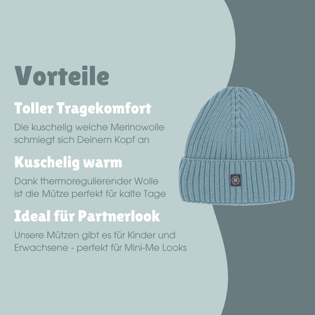 Merino Wollmütze Erwachsene | Essential Ice Blue