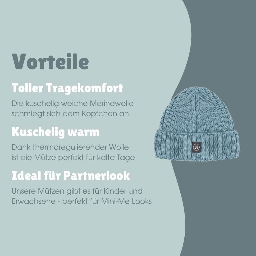 Babymütze aus Merinowolle | Essential Ice Blue