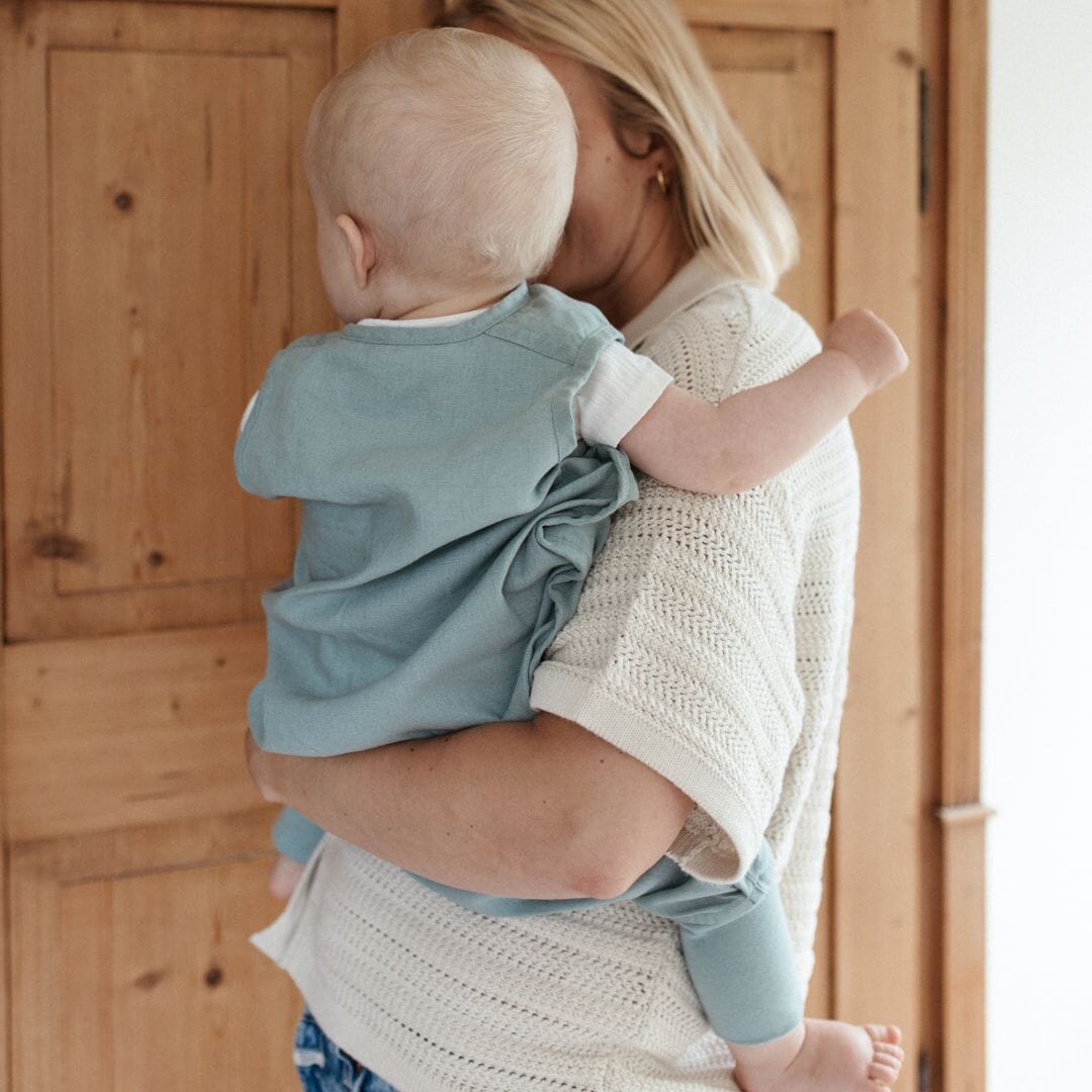 leinen schlafsack Baby Schlafsack mit Füßen aus Bio-Leinen 0.5 TOG