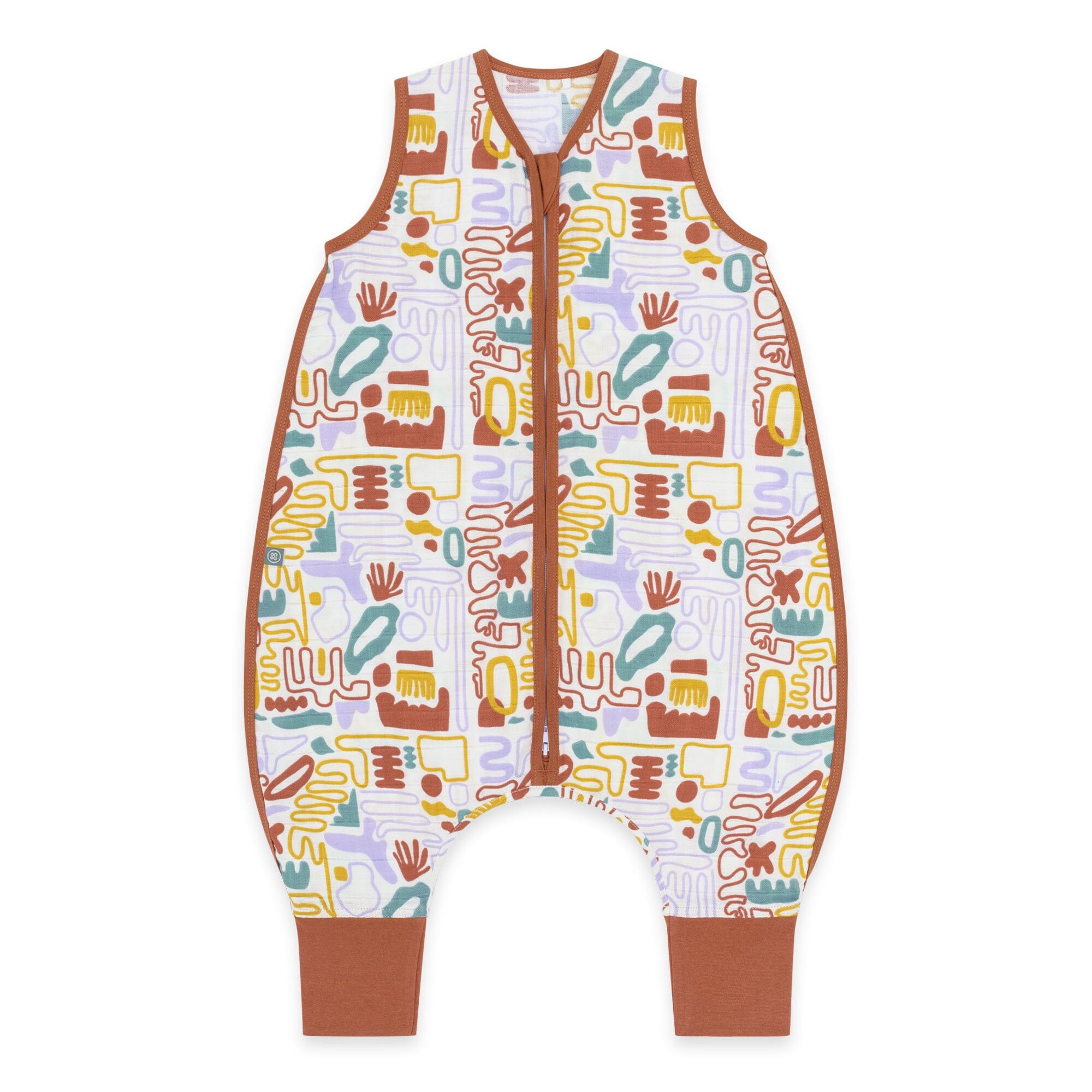 Musselin Schlafsack mit Füßen 0.5 TOG | Bunte Formen