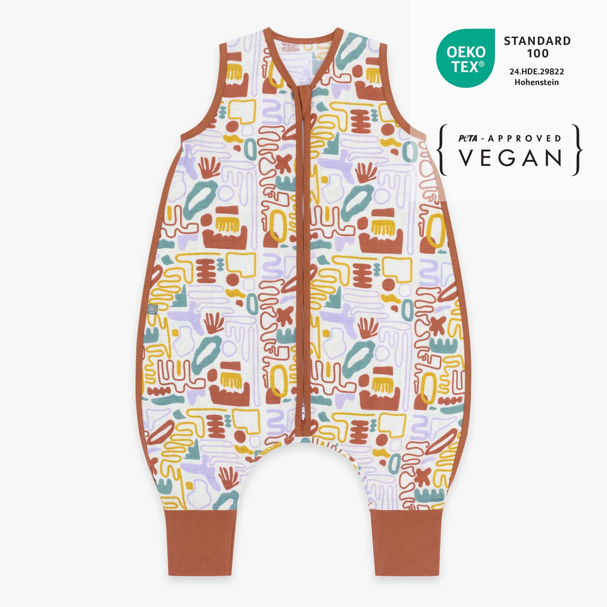 Musselin Schlafsack mit Füßen 0.5 TOG | Bunte Formen