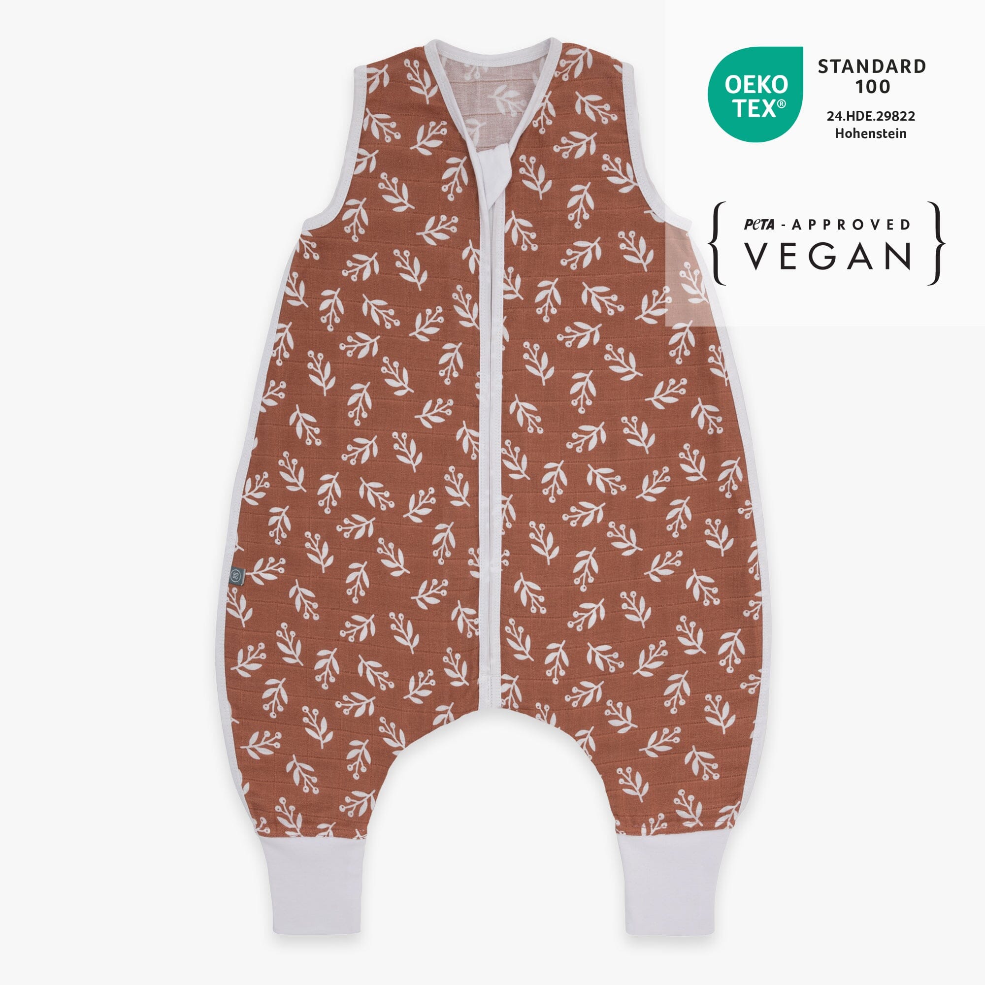 Musselin Schlafsack mit Füßen 0.5 TOG | Floral Mocca