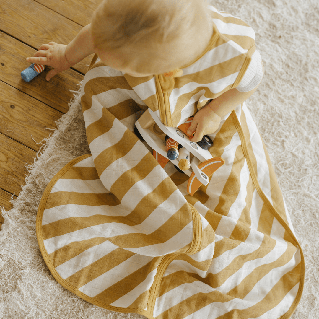 Musselin Schlafsack 0.5 TOG | Streifen Gelb