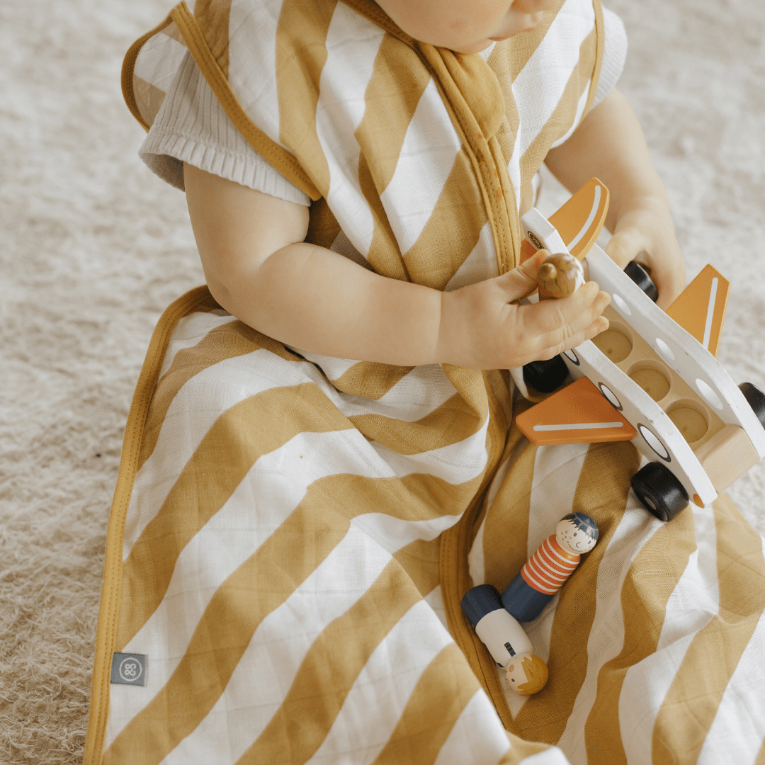 Musselin Schlafsack 0.5 TOG | Streifen Gelb