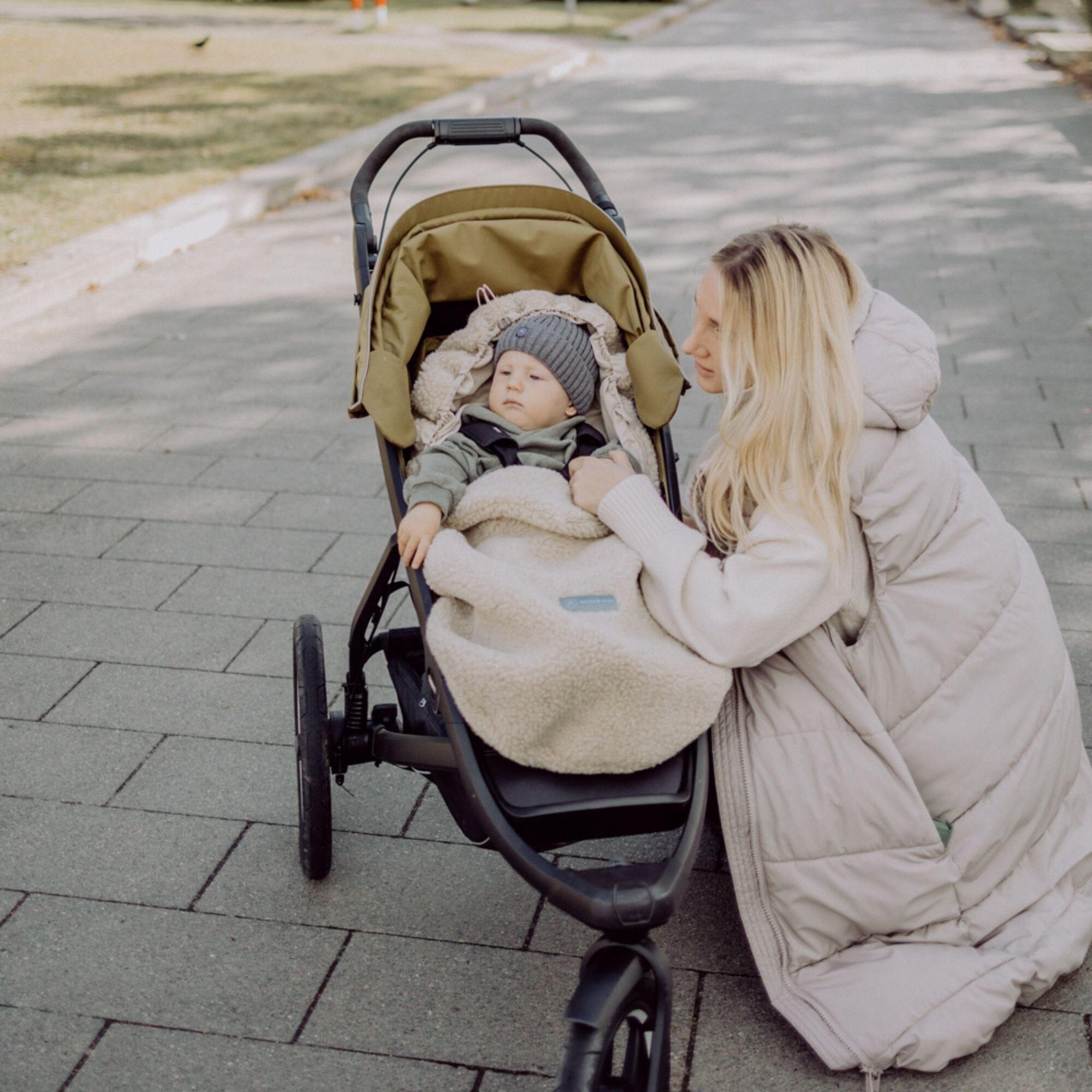 Fußsack aus Merinowolle | Essential Beige