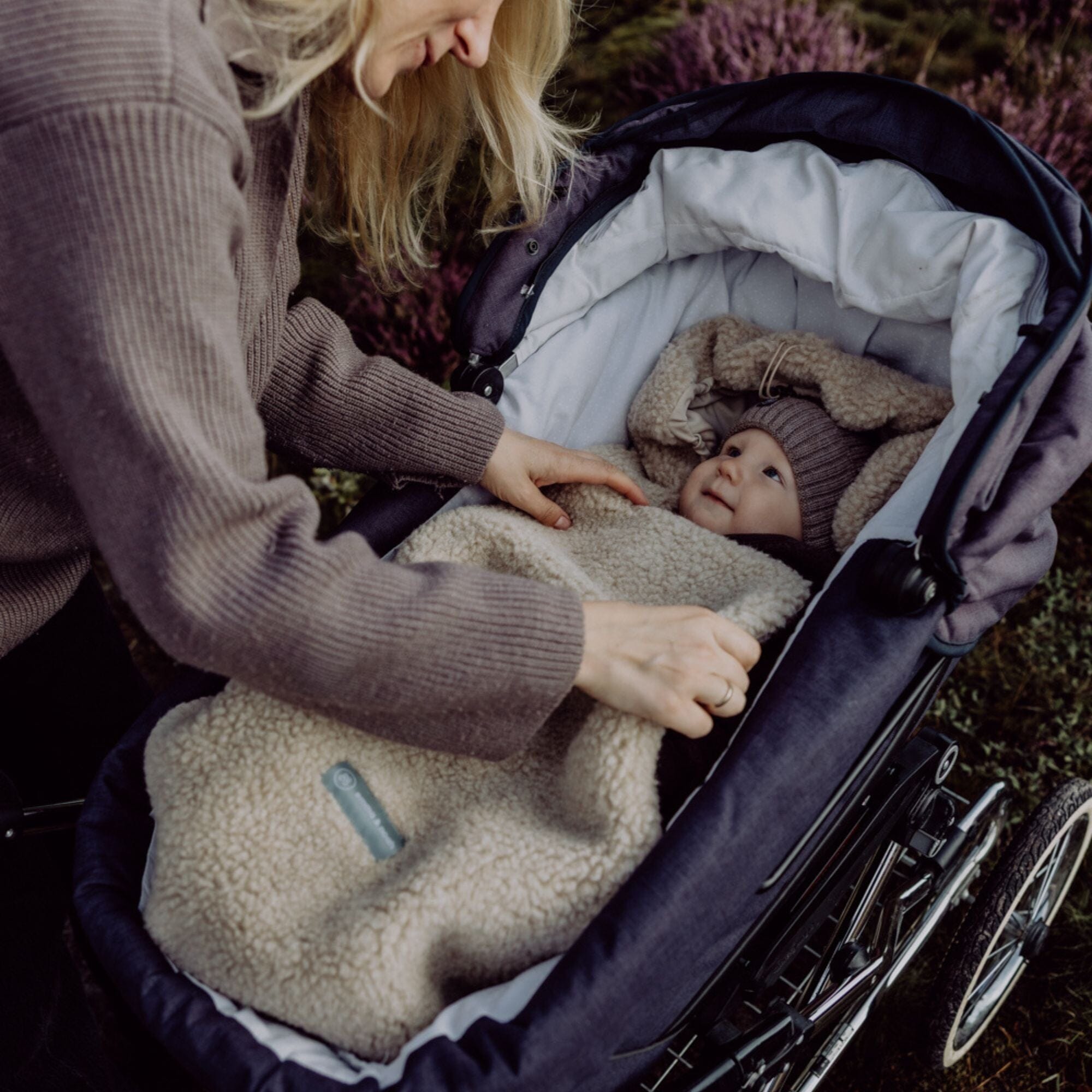 Merinowoll Teddy Fußsack | Essential Taupe