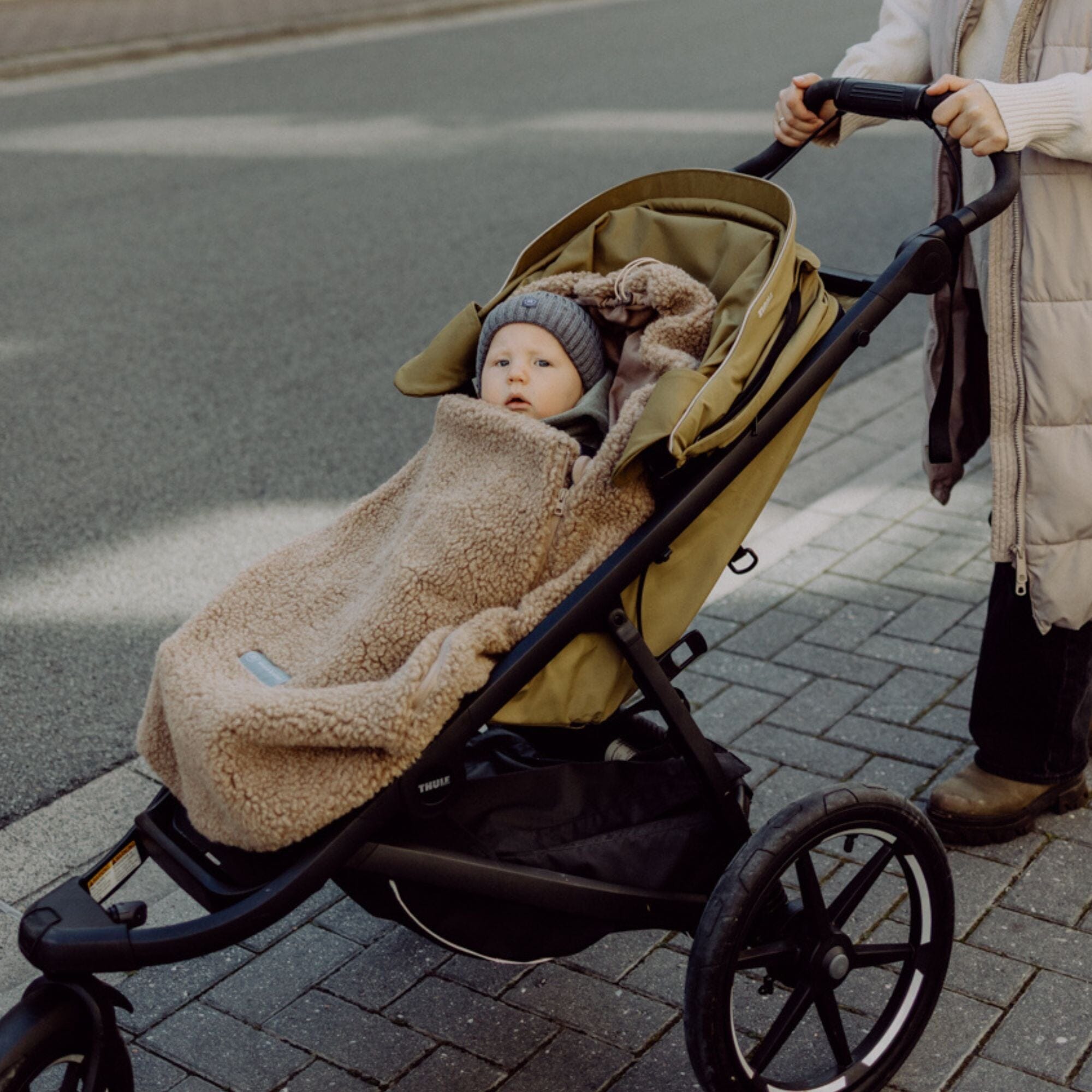 Fußsack aus Merinowolle | Essential Taupe