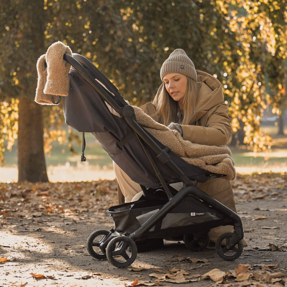 Kinderwagenhandschuhe aus Merinowolle | Essential Taupe