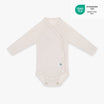 Wolle-Seide Langarm-Wickelbody | Essential Beige