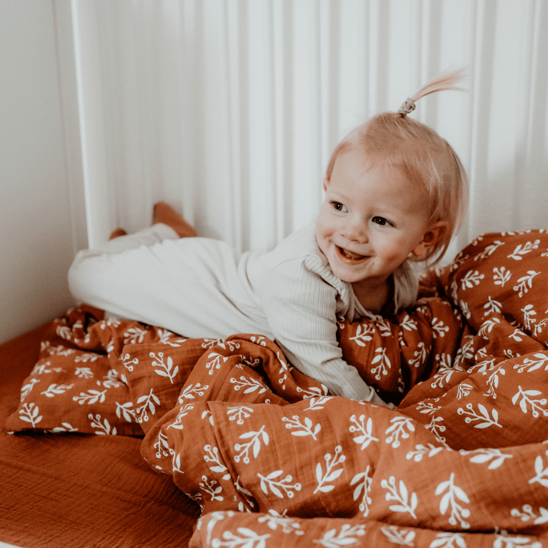 Spannbettlaken | Floral Mocca