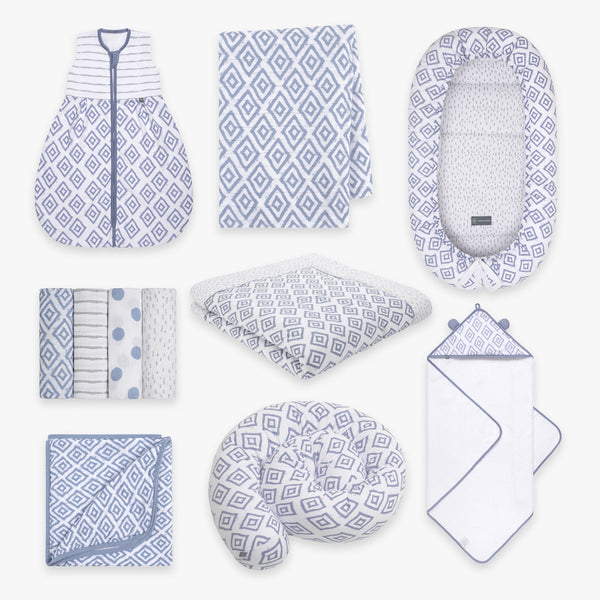 Erstausstattung Bundle | Schlafsack 1.0 TOG | Rauten Blau