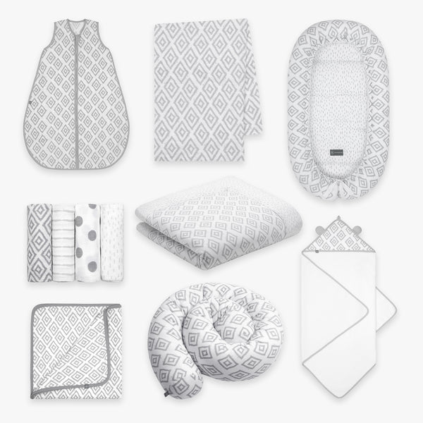 Erstausstattung Bundle | Schlafsack 0.5 TOG | Rauten Grau
