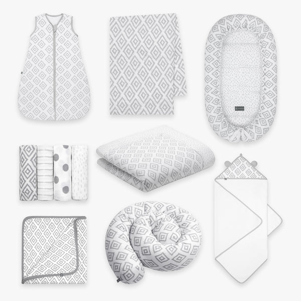 Erstausstattung Bundle | Schlafsack 2.5 TOG | Rauten Grau